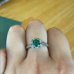 Emerald Diamond Wedding Ring
